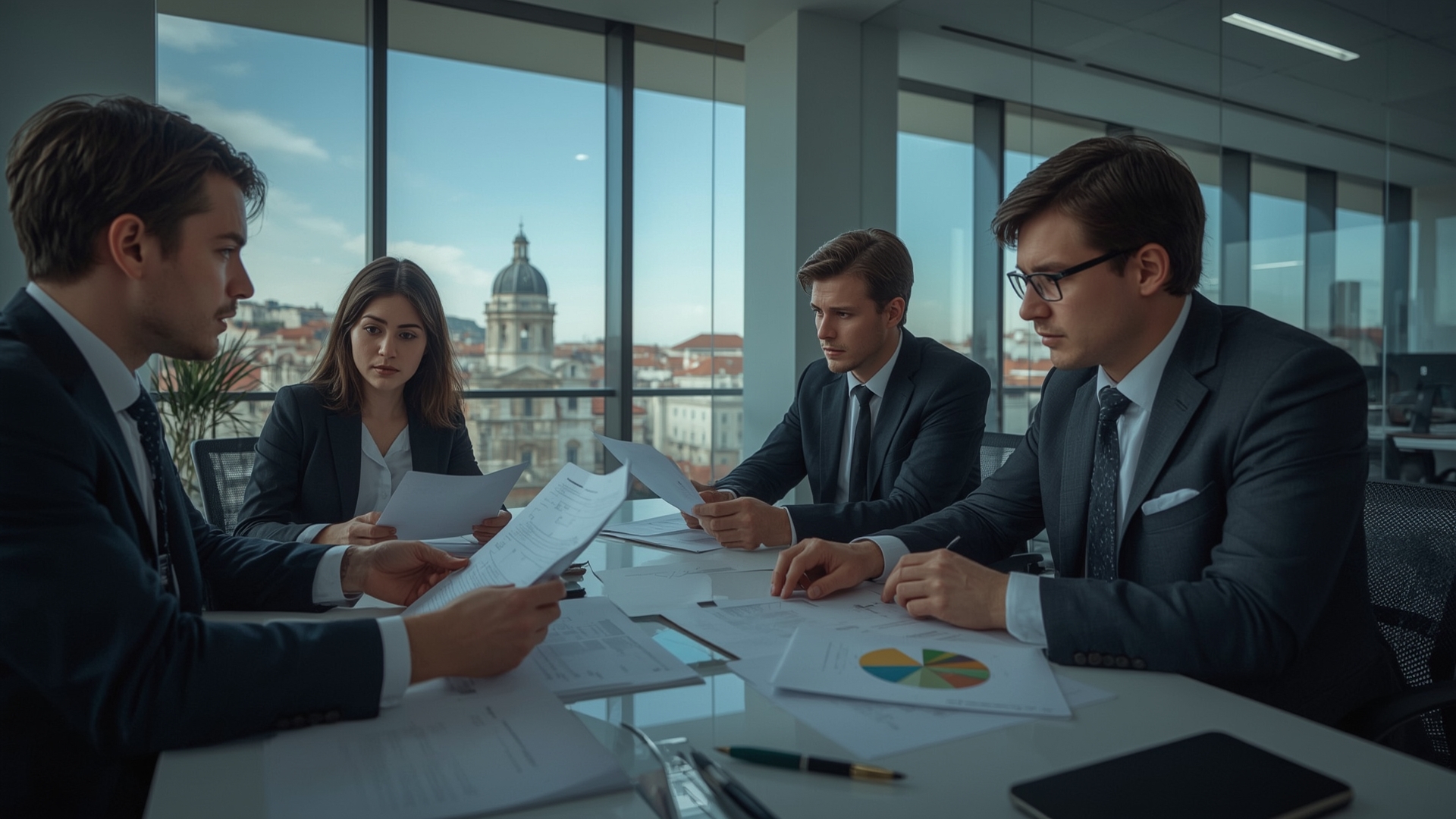 Equipa profissional de auditoria financeira